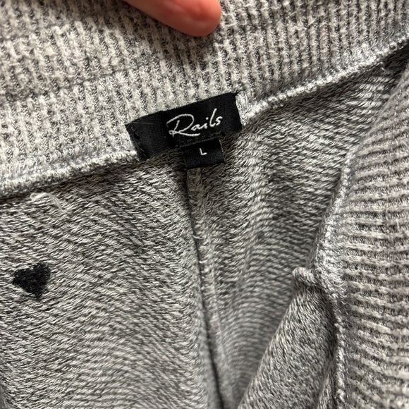 Rails Oakland Heart Print Joggers Melange Grey Black Hearts Size Large - Picture 8 of 10